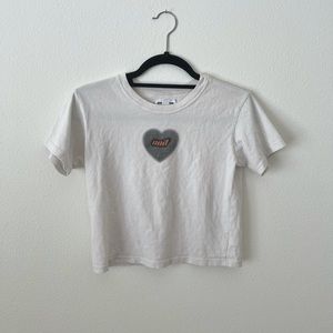 🤍UNIF Logo Heart Baby Tee❤️